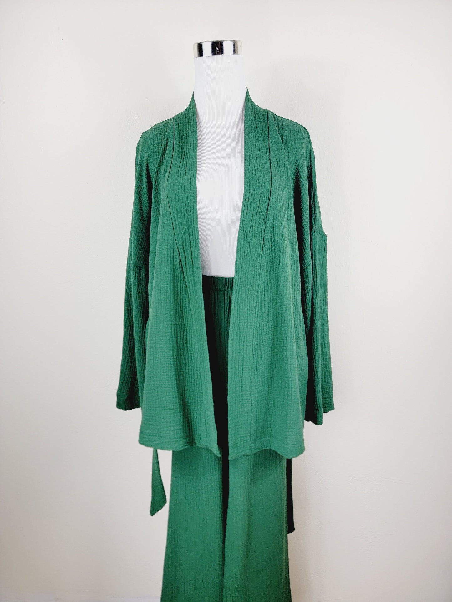 Breathable Muslin Set for Women, Versatile Everyday Wear , Green