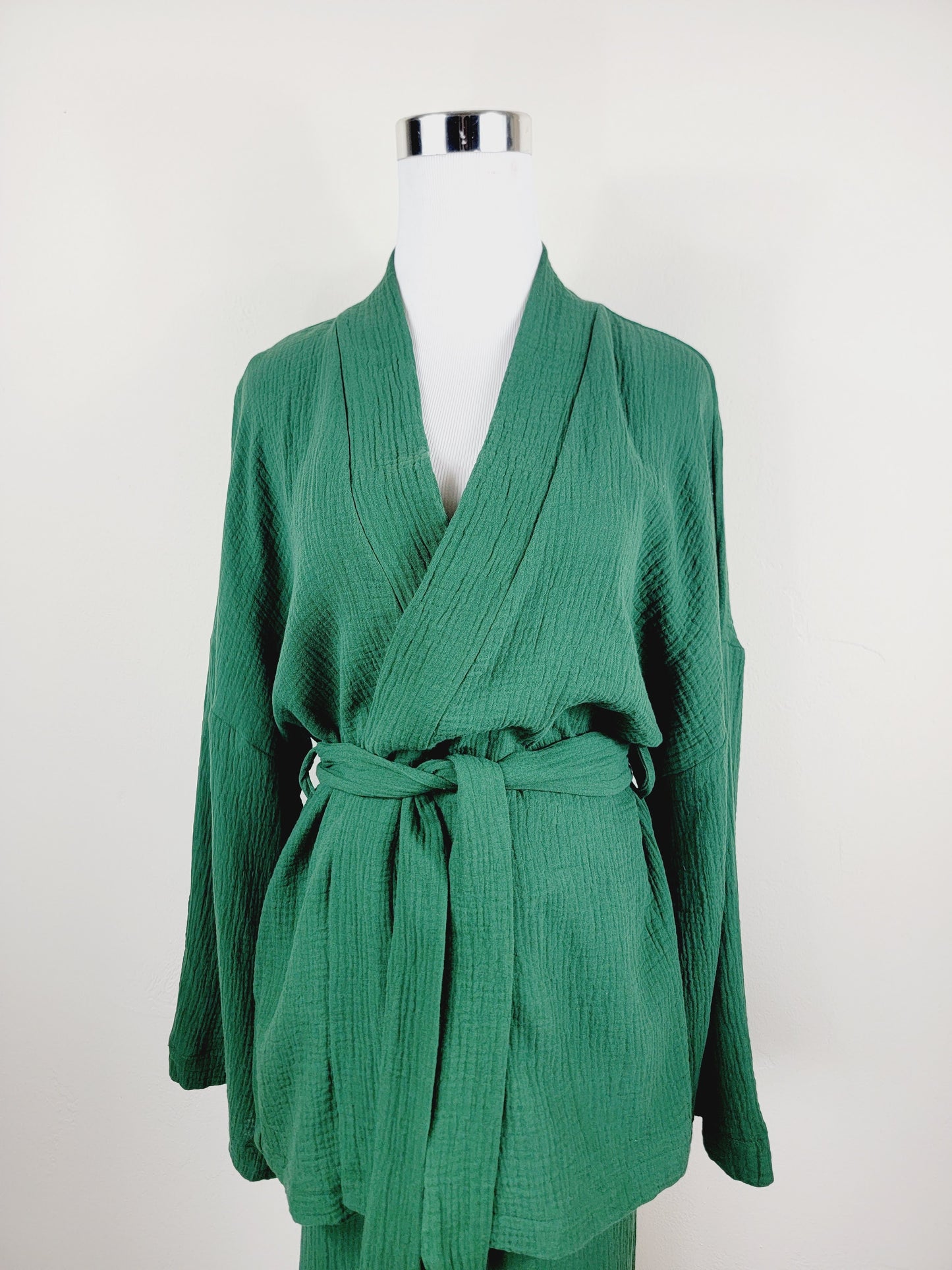 Breathable Muslin Set for Women, Versatile Everyday Wear , Green