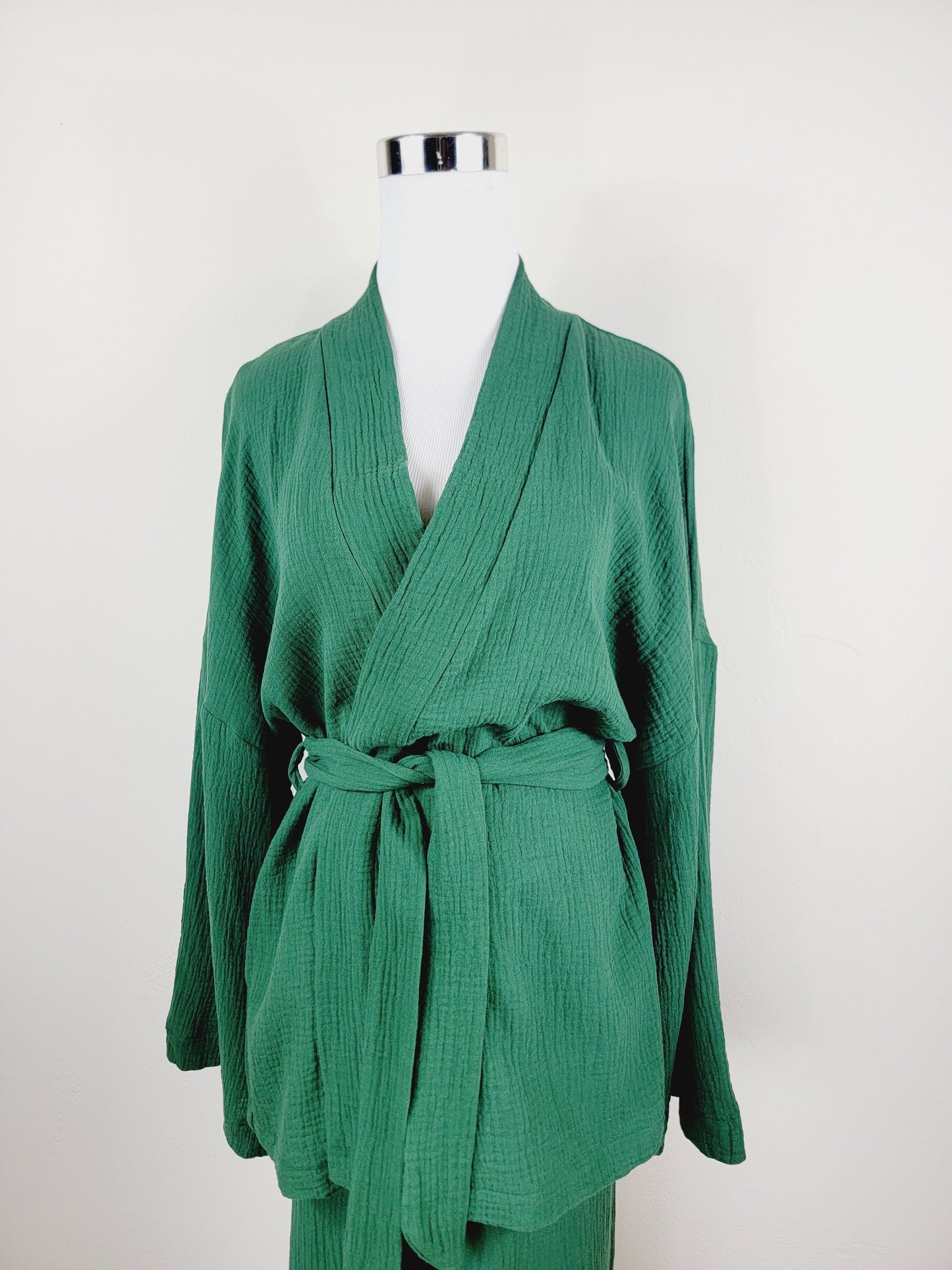 Breathable Muslin Set for Women, Versatile Everyday Wear , Green