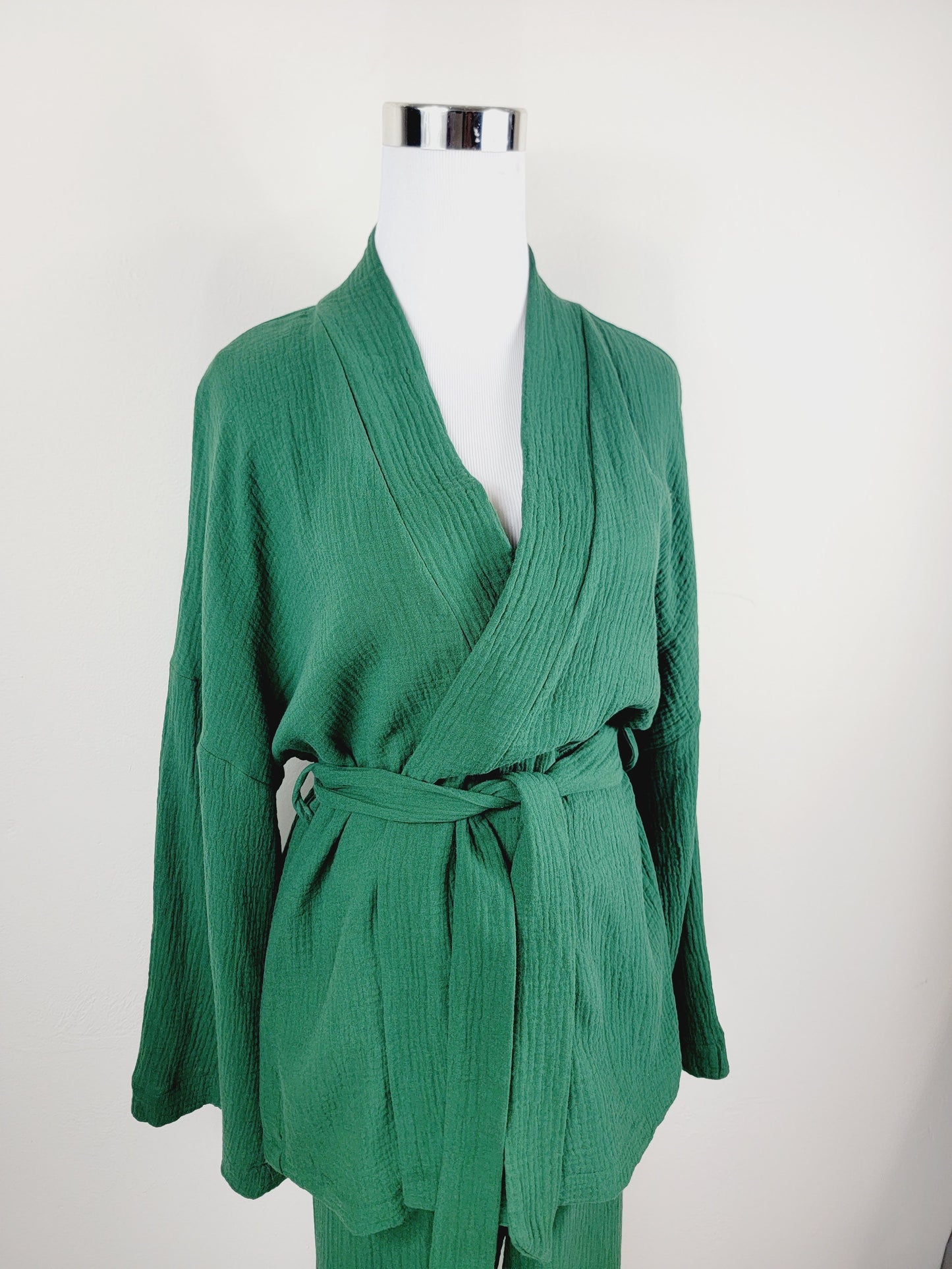 Breathable Muslin Set for Women, Versatile Everyday Wear , Green