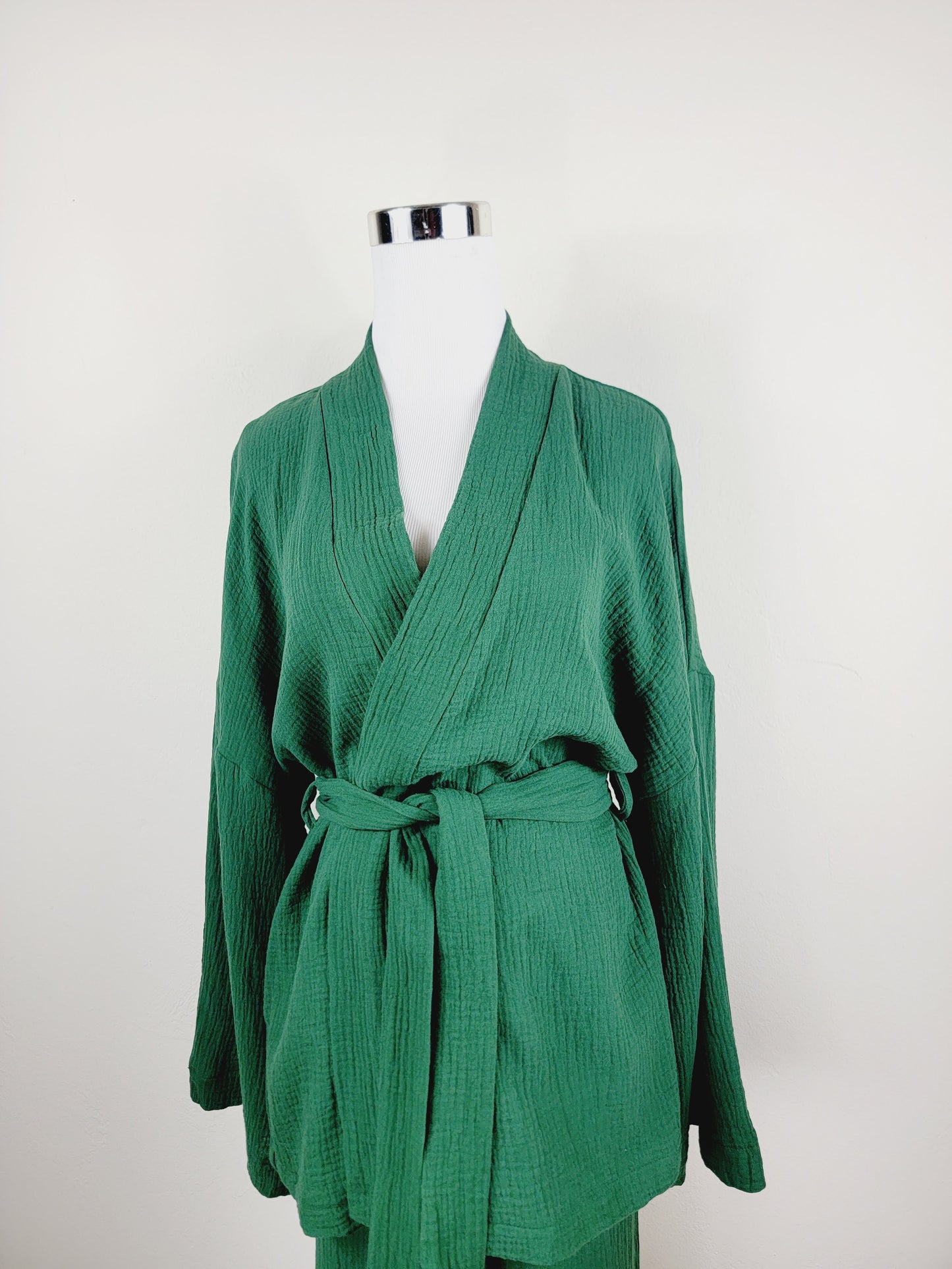 Breathable Muslin Set for Women, Versatile Everyday Wear , Green