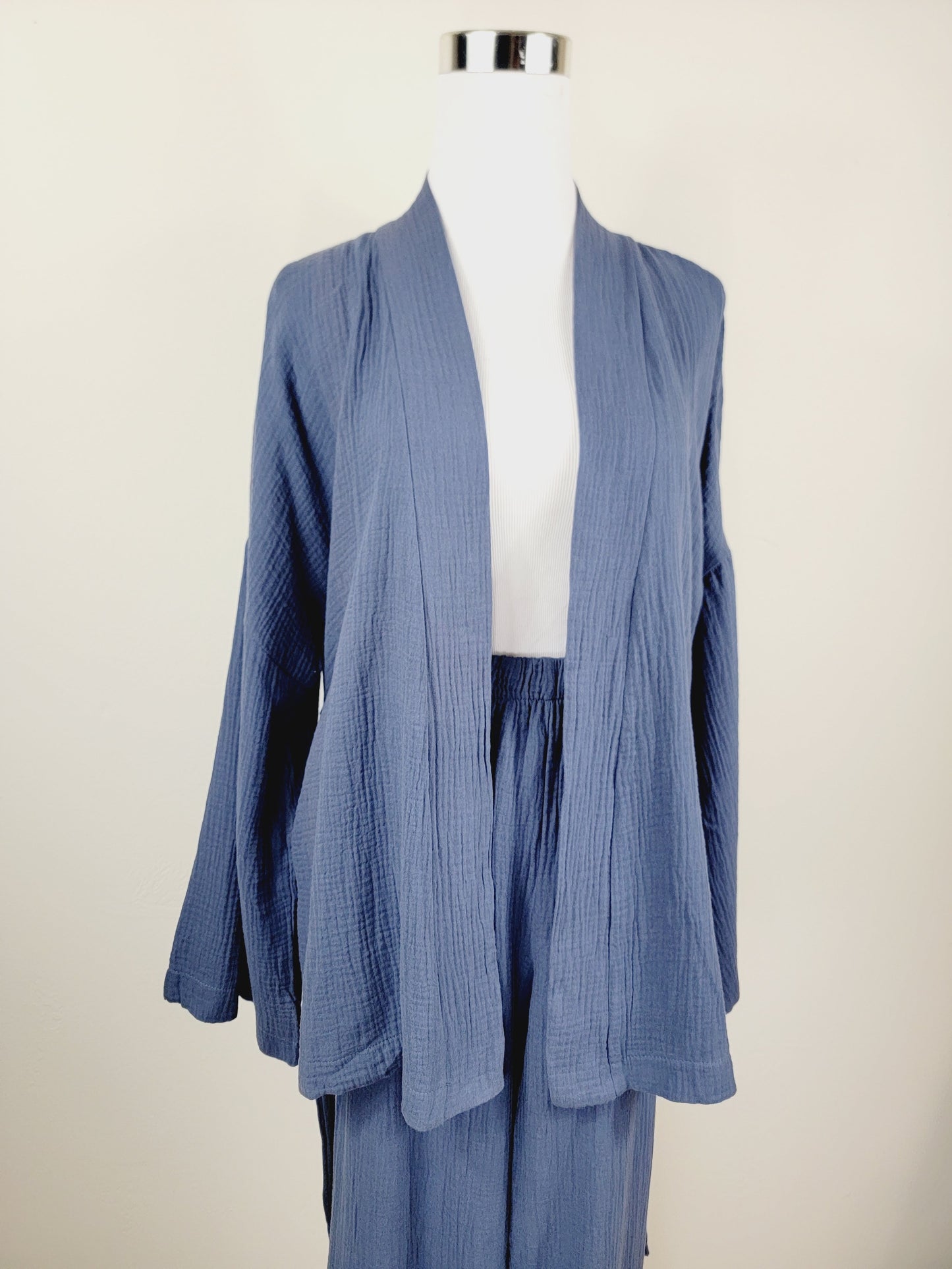 Breathable Muslin Set for Women, Versatile Everyday Wear, Navy