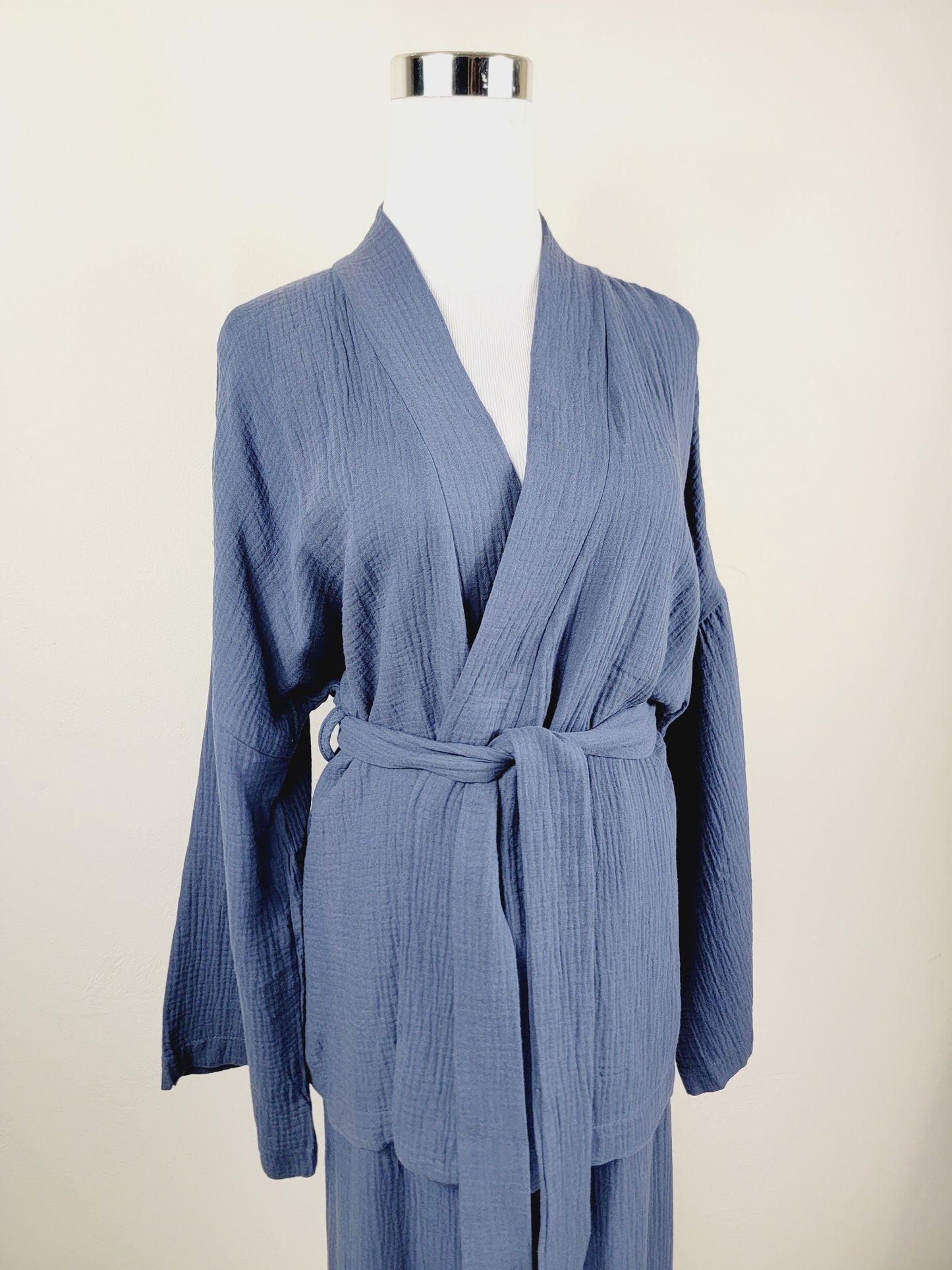 Breathable Muslin Set for Women, Versatile Everyday Wear, Navy