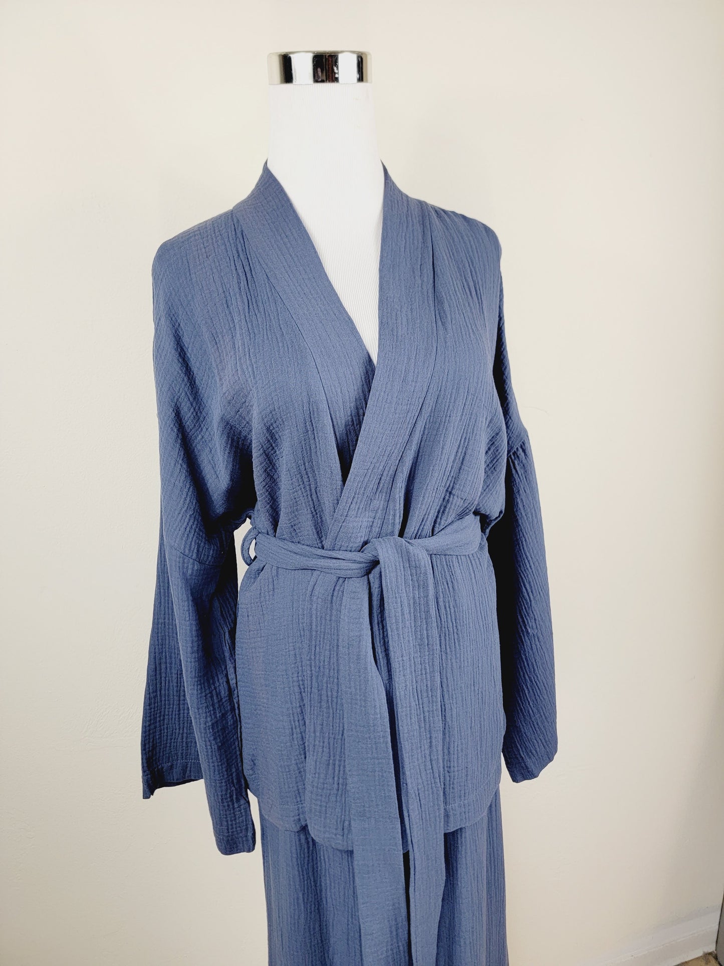 Breathable Muslin Set for Women, Versatile Everyday Wear, Navy