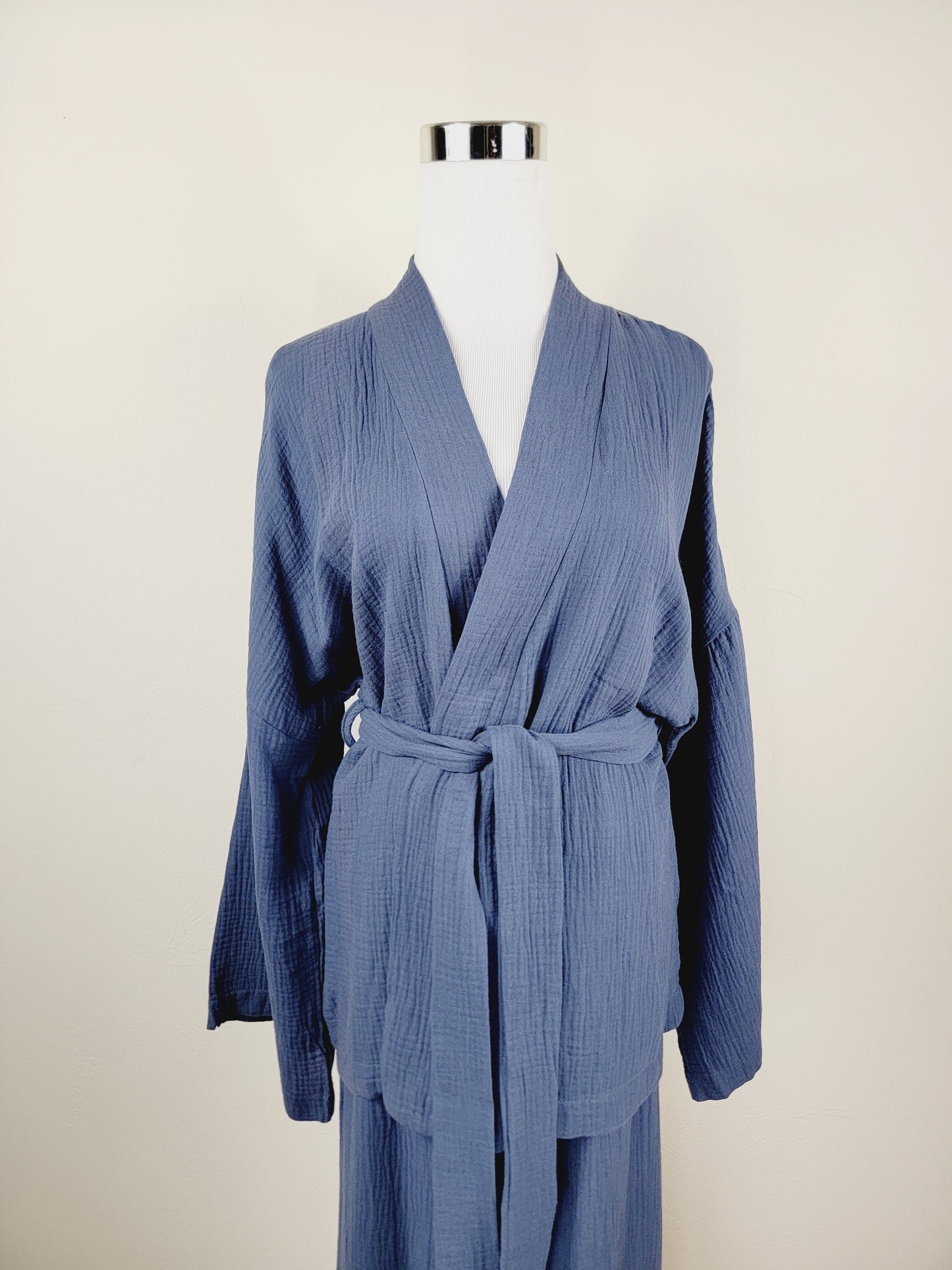 Breathable Muslin Set for Women, Versatile Everyday Wear, Navy