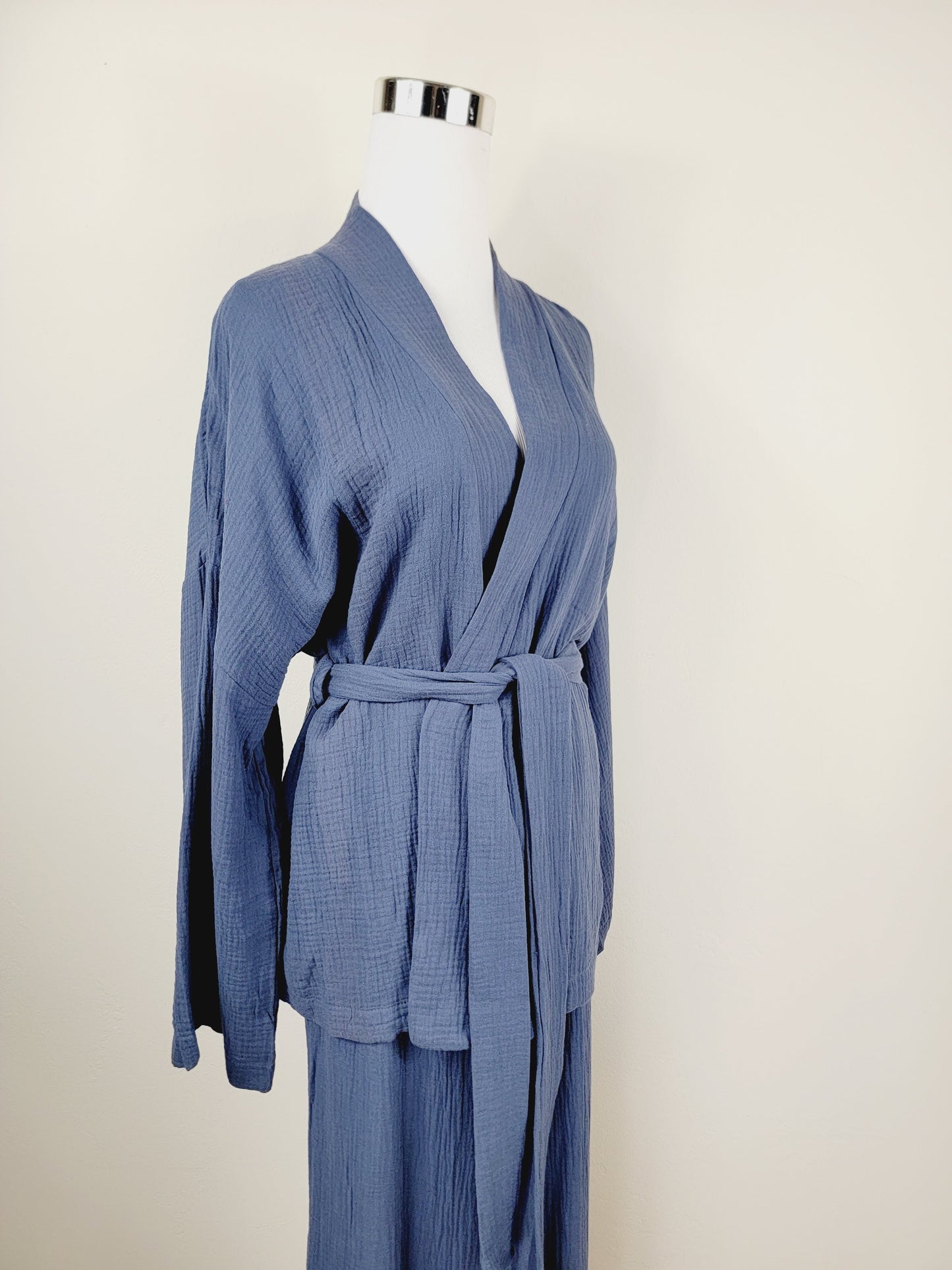 Breathable Muslin Set for Women, Versatile Everyday Wear, Navy