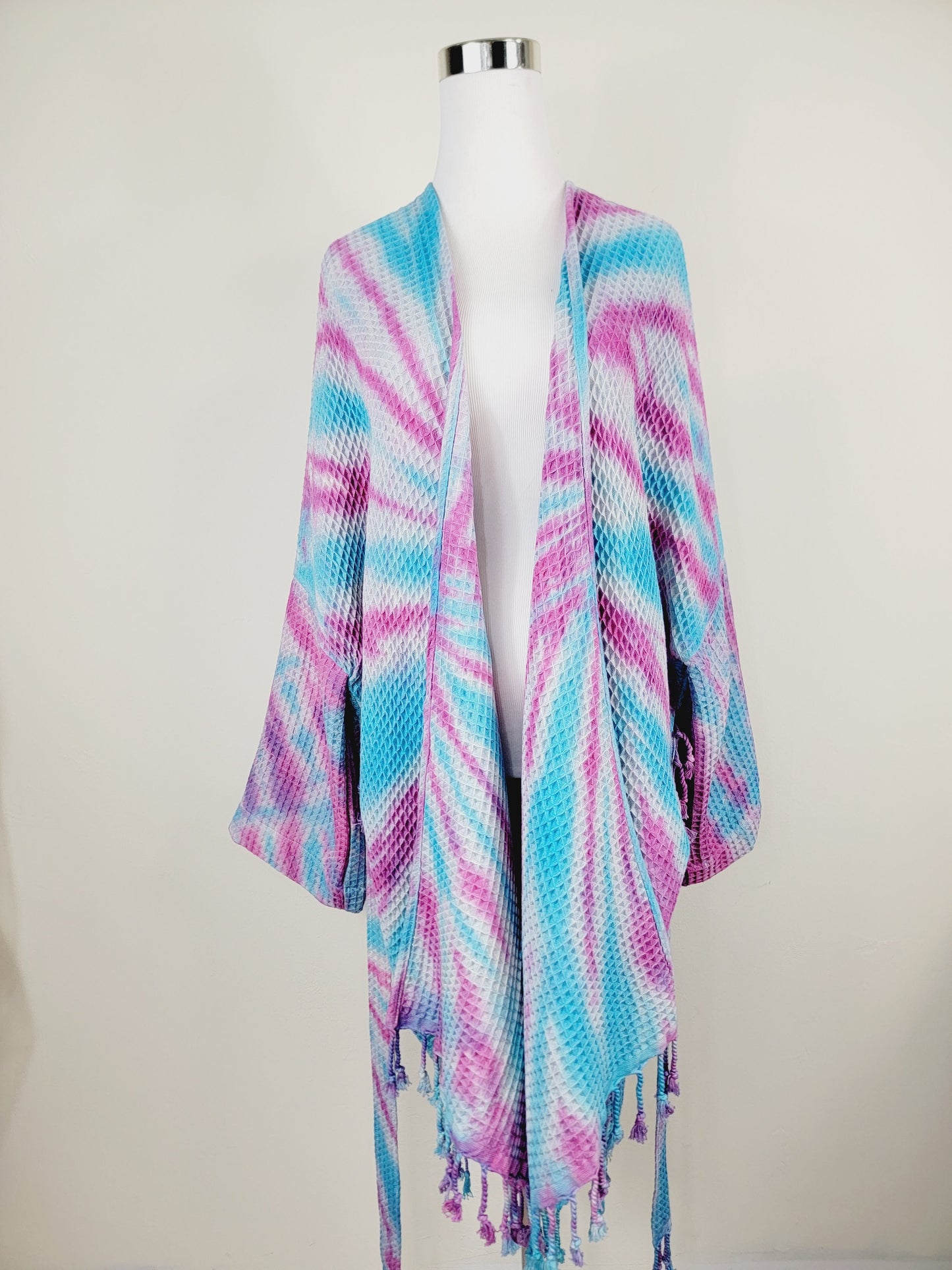 Unisex Cotton Waffle Robe, Honeycomb Weave Bath, Beach & Spa Robe, One Size Oversized