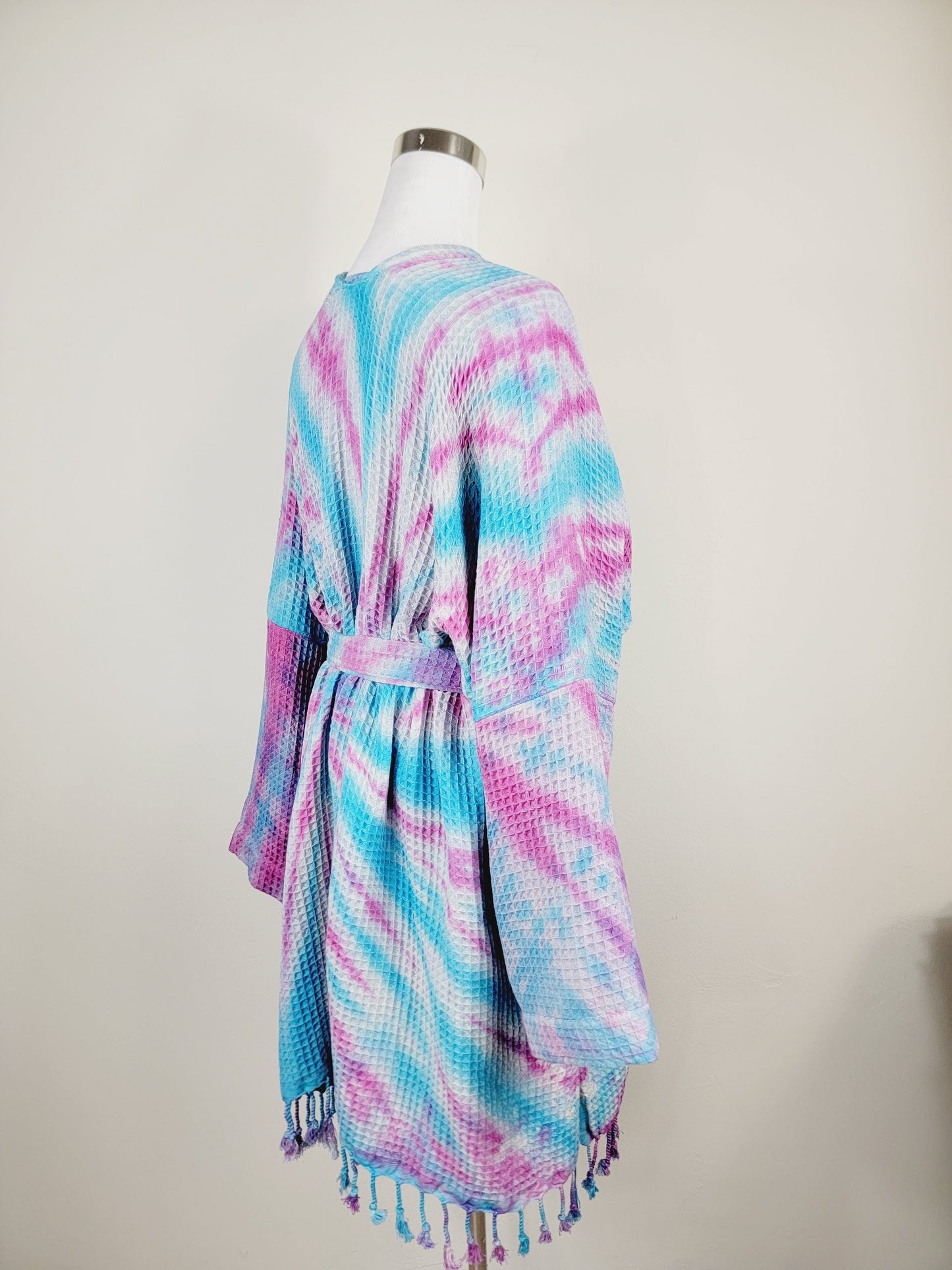 Unisex Cotton Waffle Robe, Honeycomb Weave Bath, Beach & Spa Robe, One Size Oversized