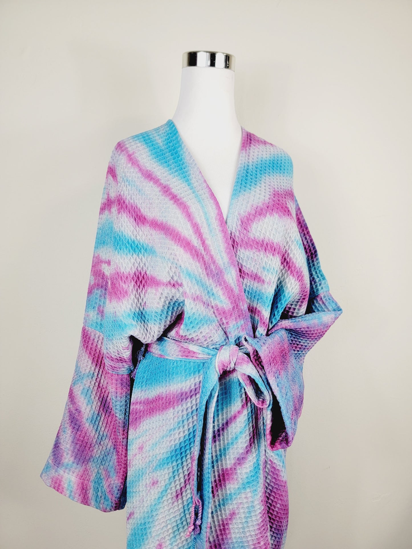 Unisex Cotton Waffle Robe, Honeycomb Weave Bath, Beach & Spa Robe, One Size Oversized