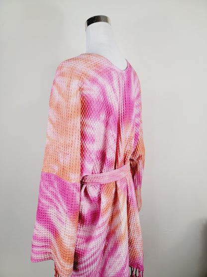 Unisex Cotton Waffle Robe, Honeycomb Weave Bath, Beach & Spa Robe, One Size Oversized