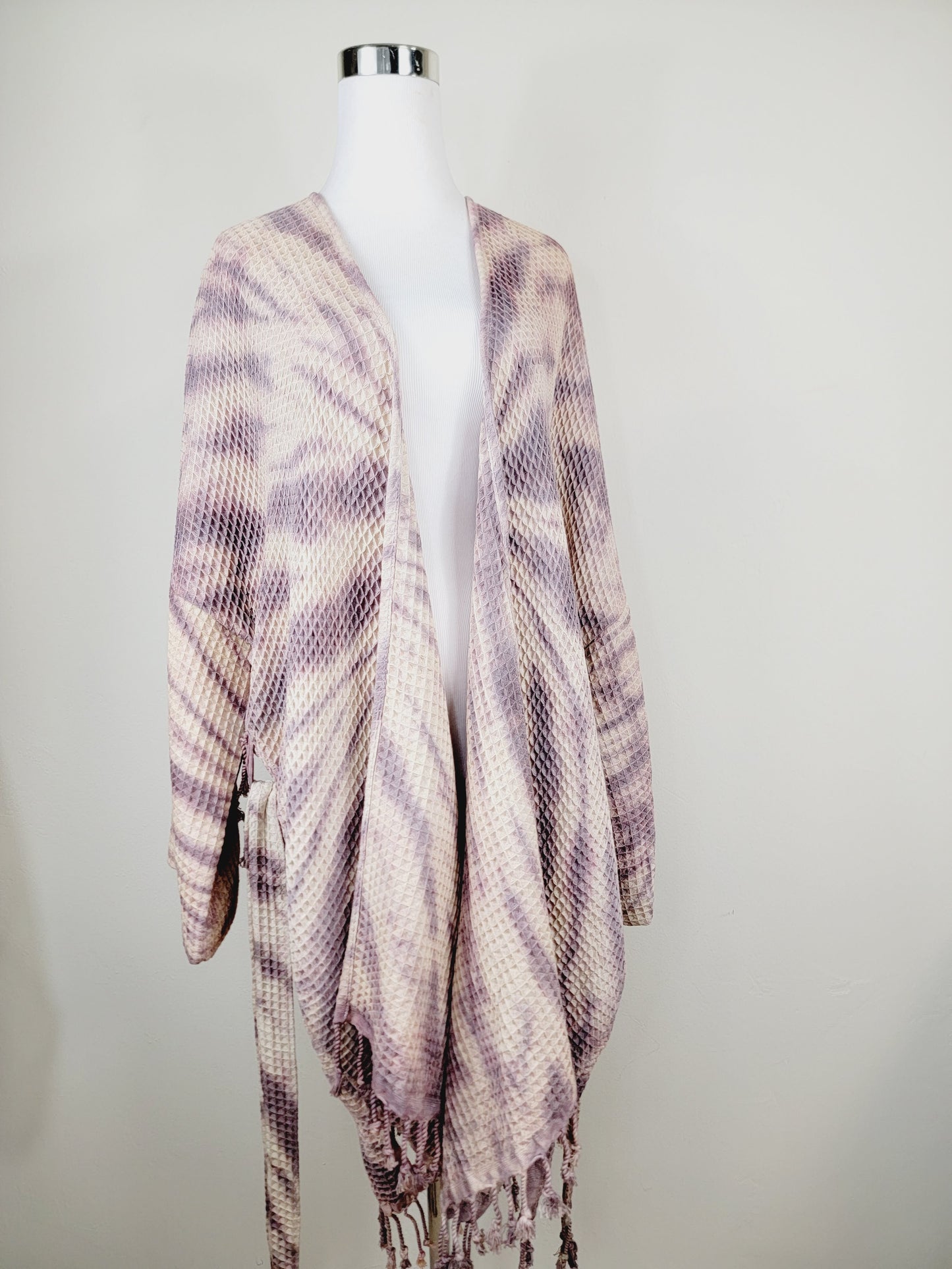 Unisex Cotton Waffle Robe, Honeycomb Weave Bath, Beach & Spa Robe, One Size Oversized