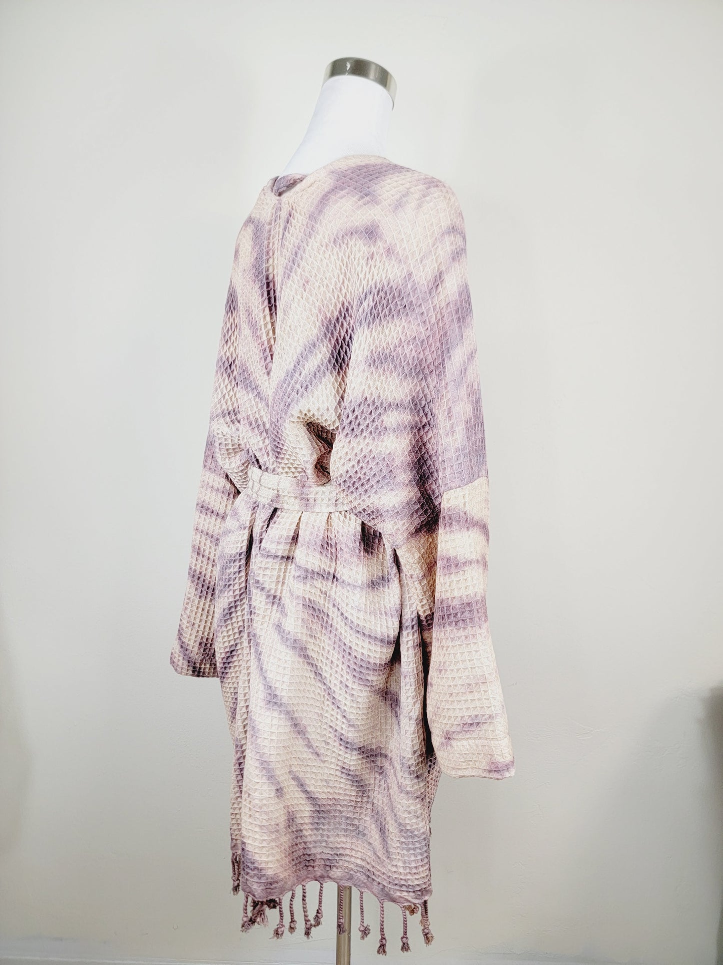 Unisex Cotton Waffle Robe, Honeycomb Weave Bath, Beach & Spa Robe, One Size Oversized