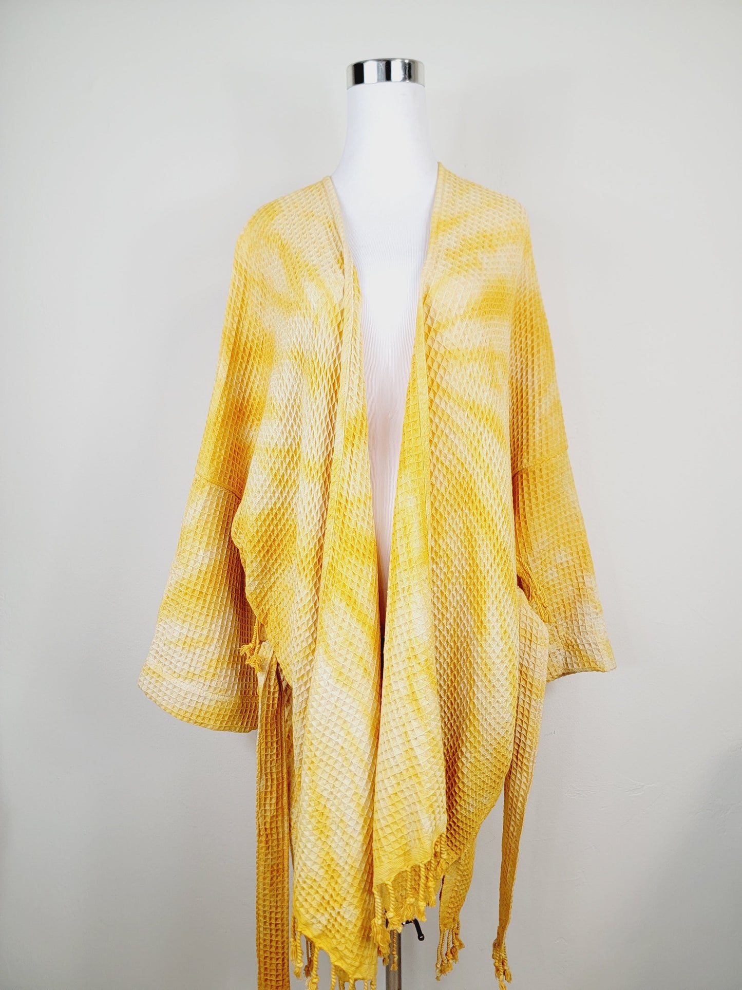 Unisex Cotton Waffle Robe, Honeycomb Weave Bath, Beach & Spa Robe, One Size Oversized