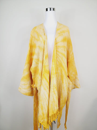 Unisex Cotton Waffle Robe, Honeycomb Weave Bath, Beach & Spa Robe, One Size Oversized