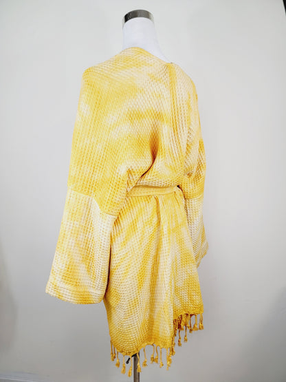 Unisex Cotton Waffle Robe, Honeycomb Weave Bath, Beach & Spa Robe, One Size Oversized