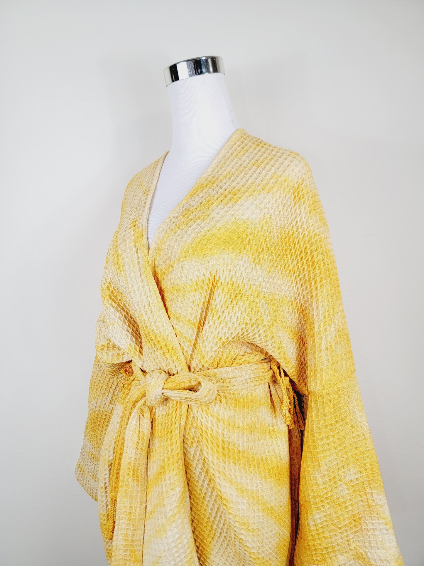 Unisex Cotton Waffle Robe, Honeycomb Weave Bath, Beach & Spa Robe, One Size Oversized