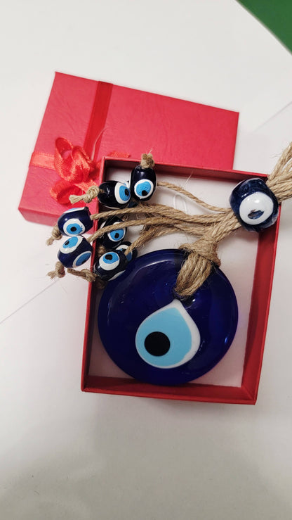 Evil Eye Wall Hanging, Handmade Glass Home Decor