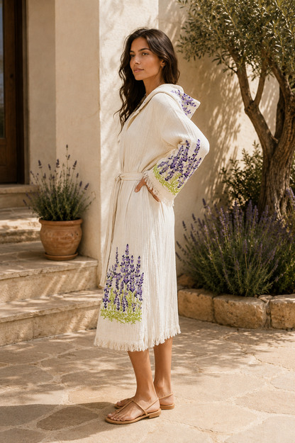Unisex Belted Muslin Robe for Spa, Beach & Home