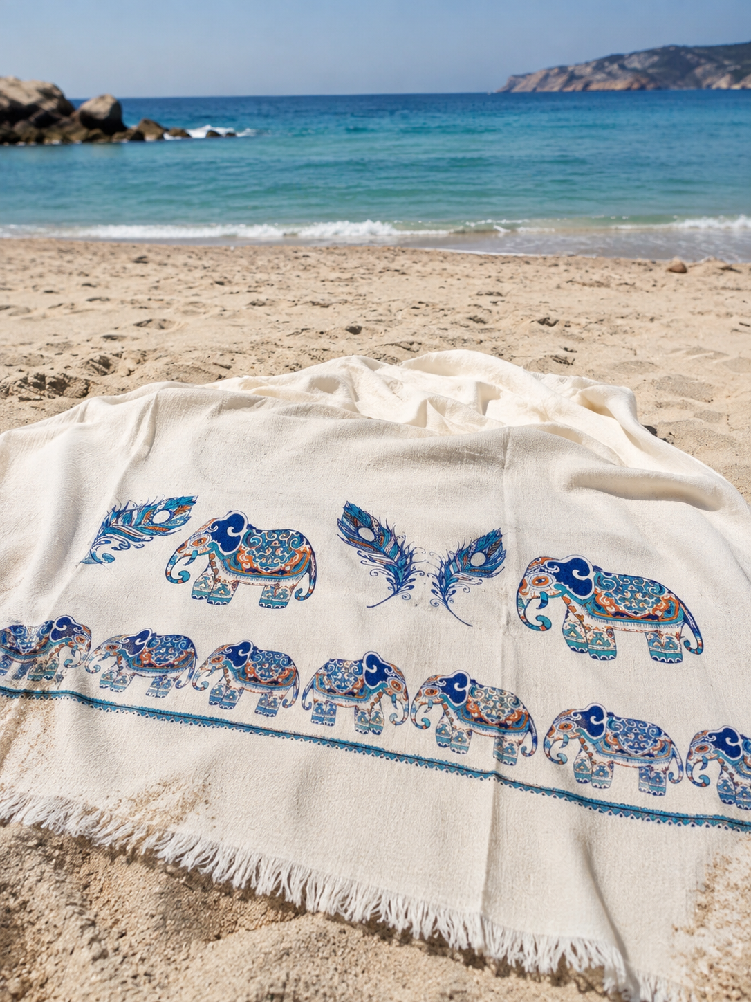 Quick Dry Bath Beach Pool and Spa Towel Soft Lightweight Oversized -Elephant