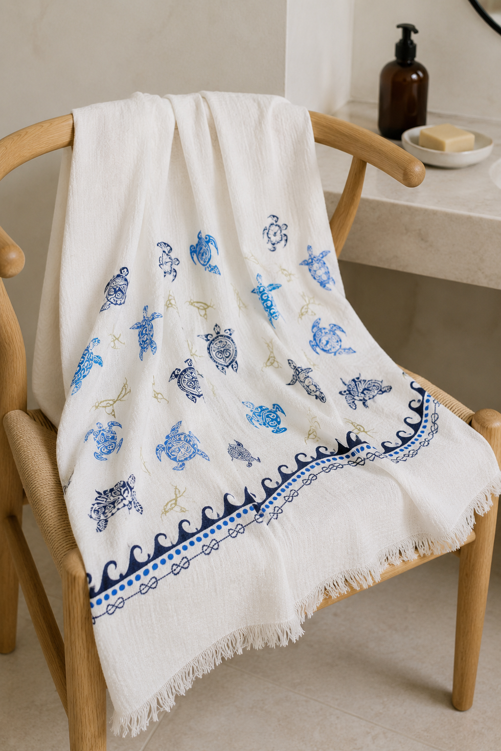 Quick Dry Bath Beach Pool and Spa Towel Soft Lightweight Oversized - Turtle