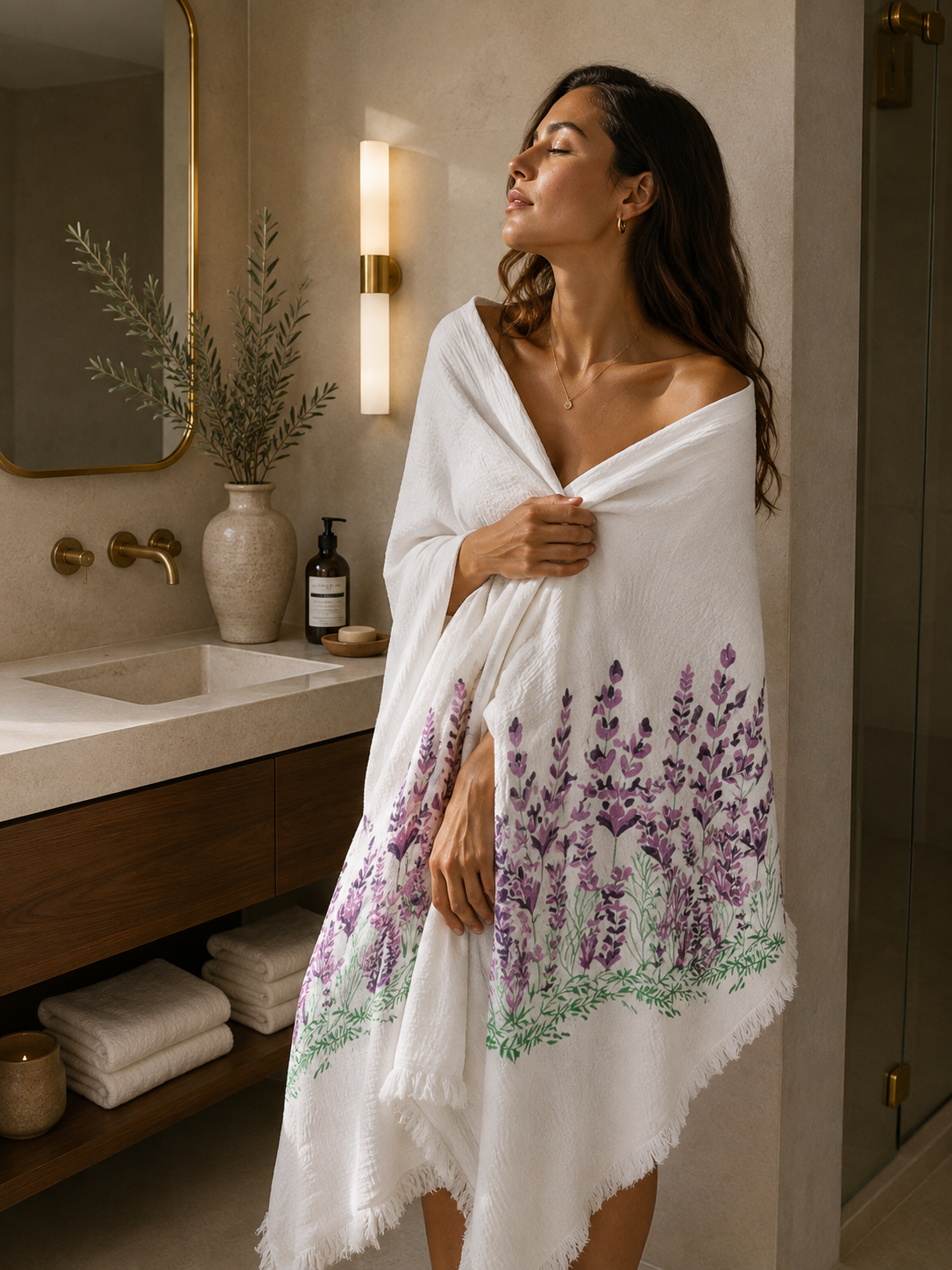Quick Dry Bath Beach Pool and Spa Towel Soft Lightweight Oversized Lavender