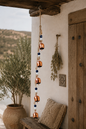 Copper Bell Wind Chime with Evil Eye Beads, Outdoor Garden Decor