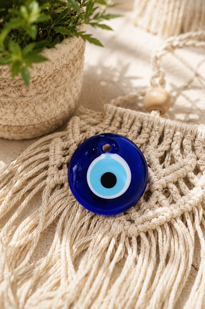 Hand Blown Glass Evil Eye Bead Charm 4 Color DIY Home Decor