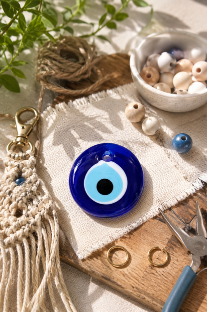 Hand Blown Glass Evil Eye Bead Charm 4 Color DIY Home Decor