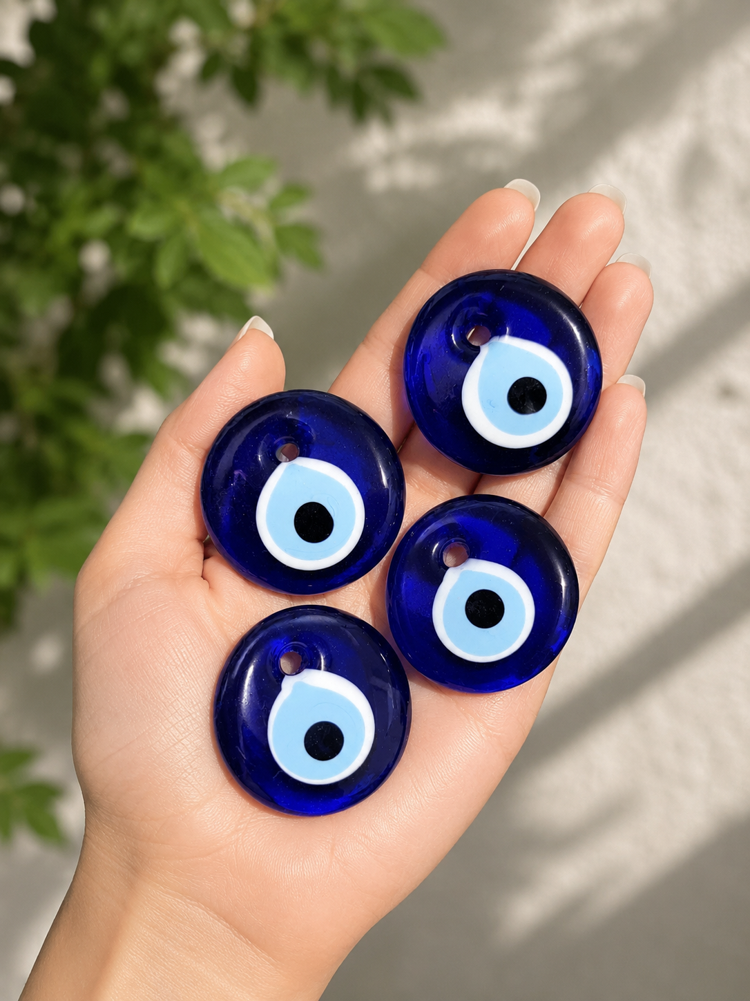 Hand Blown Glass Evil Eye Bead Charm 4 Color DIY Home Decor