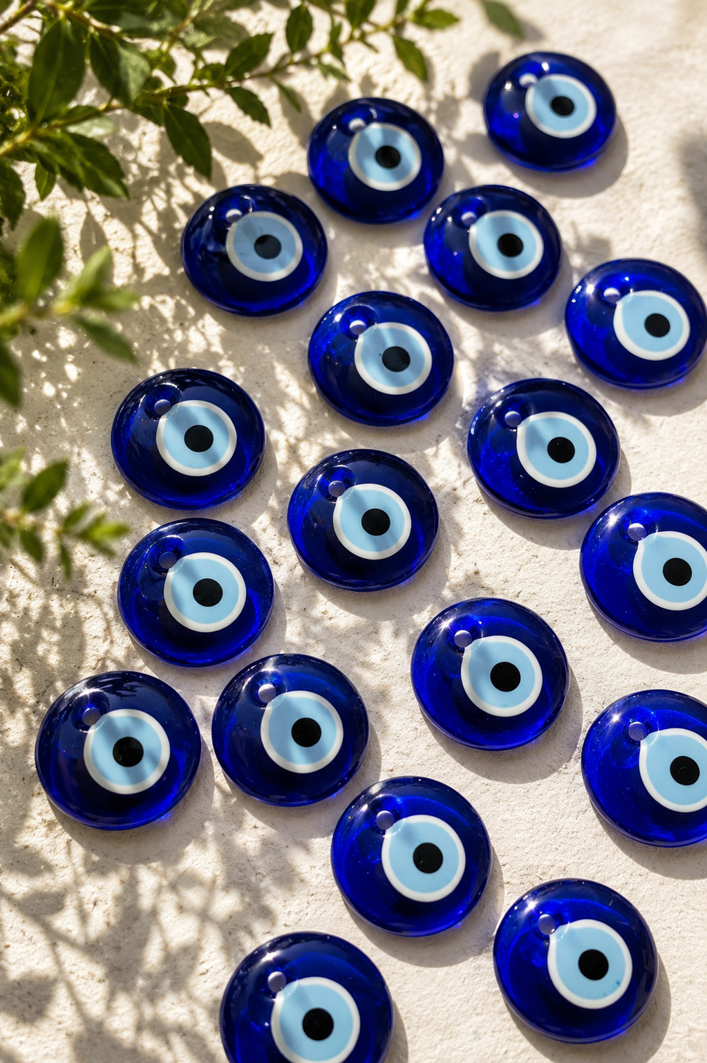 Hand Blown Glass Evil Eye Bead Charm 4 Color DIY Home Decor
