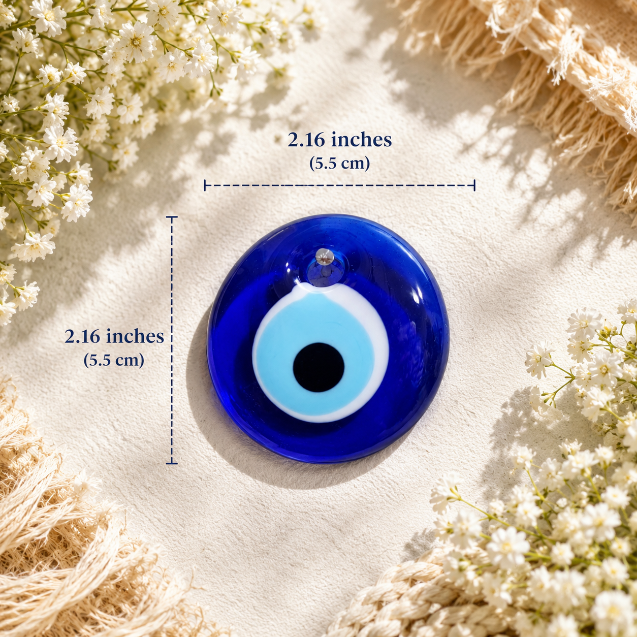 Hand Blown Glass Evil Eye Bead Charm 4 Color DIY Home Decor