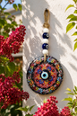 Traditional Mediterranean Glass Evil Eye Wall Decor, Ottoman