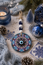 Traditional Mediterranean Glass Evil Eye Wall Decor