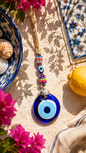Glass Evil Eye Hanging Decor with Colorful Beads