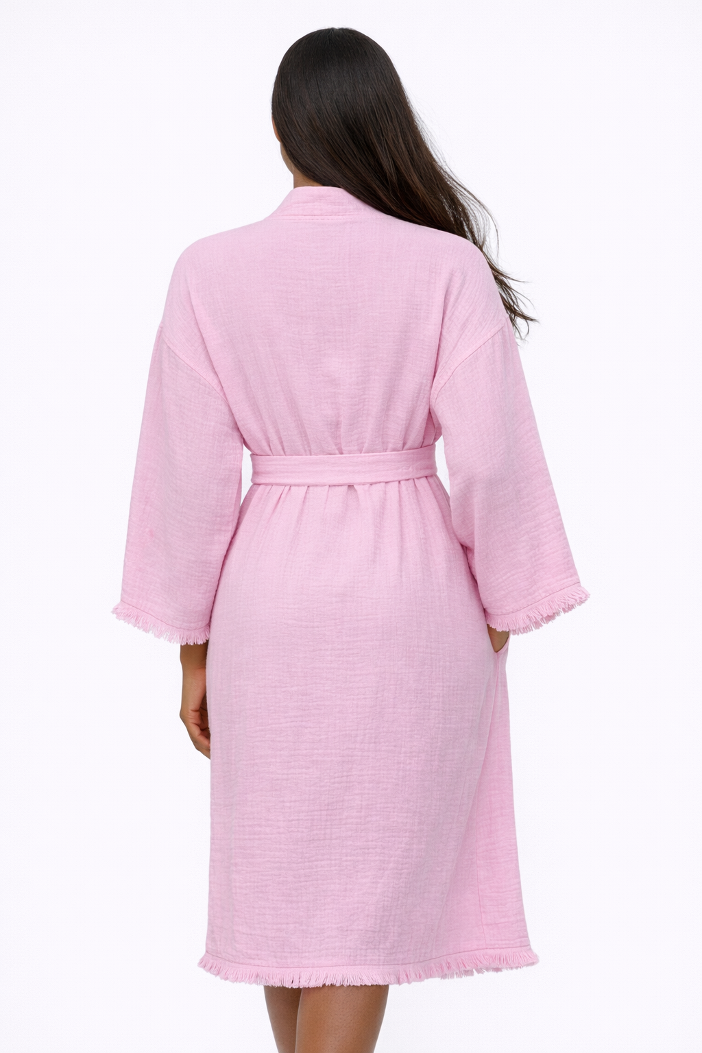 Cotton Muslin Robe, Lightweight Kimono Lounge Robe for Women