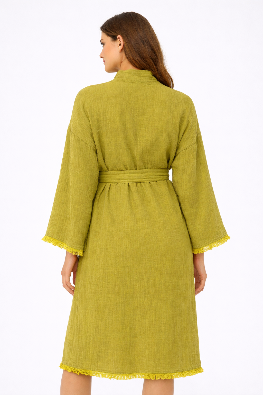 Cotton Muslin Robe, Lightweight Kimono Lounge Robe for Women