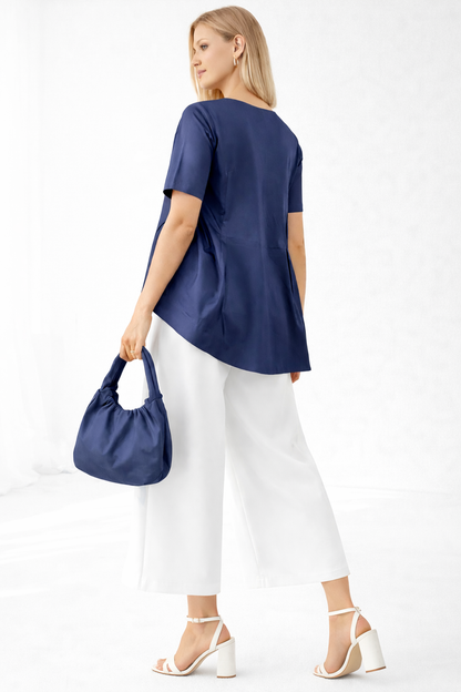 Womens Summer Short Sleeve Crew Neck Tops Casual Loose Blouse Premium Quality