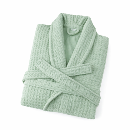 Luxury Cotton Waffle Bathrobe, Unisex Knee Length Spa, Hotel Robe