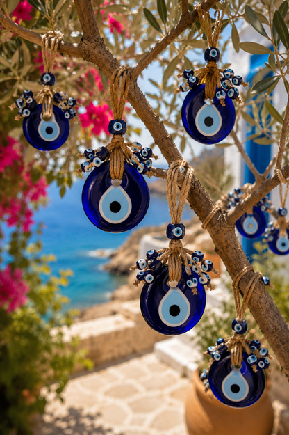 Evil Eye Wall Hanging, Handmade Glass Home Decor