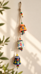 Handmade Turkish Ceramic Bell Wind Chime Evil Eye Home Decor
