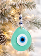 Jumbo Size Hand Blown Glass Evil Eye Wall Hanging with Beads