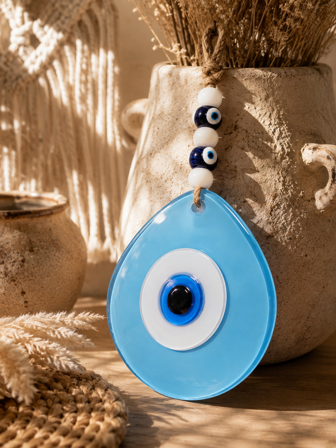 Jumbo Evil Eye Wall Hanging Hand Blown Glass Decor