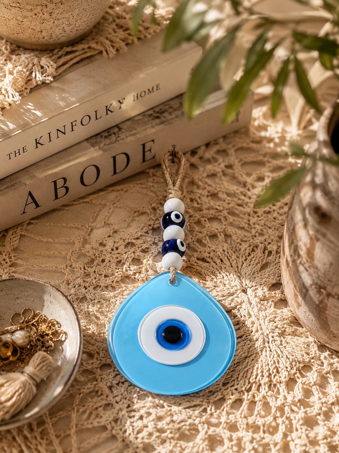 Jumbo Evil Eye Wall Hanging Hand Blown Glass Decor