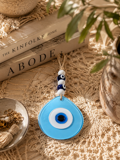 Jumbo Evil Eye Wall Hanging Hand Blown Glass Decor
