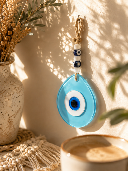 Jumbo Evil Eye Wall Hanging Hand Blown Glass Decor