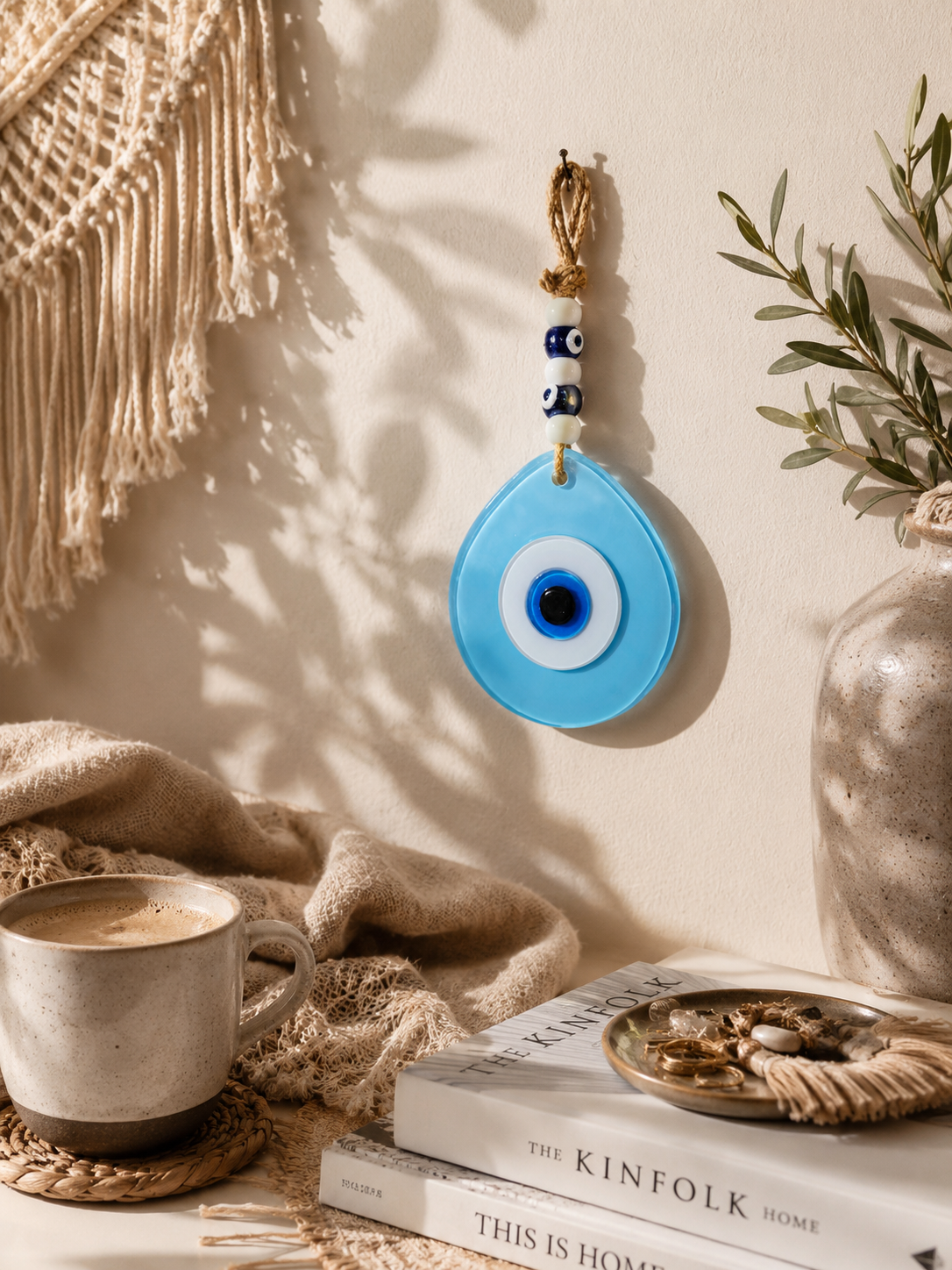 Jumbo Evil Eye Wall Hanging Hand Blown Glass Decor