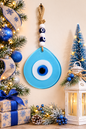 Jumbo Evil Eye Wall Hanging Hand Blown Glass Decor