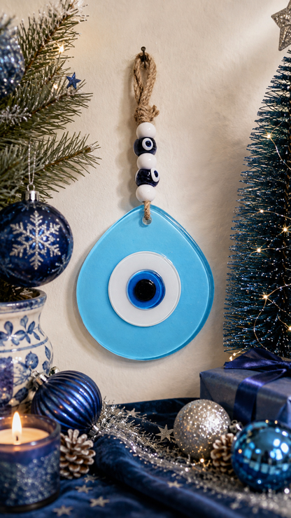 Jumbo Evil Eye Wall Hanging Hand Blown Glass Decor