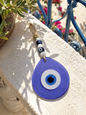 Jumbo Size Hand Blown Glass Evil Eye Wall Hanging with Beads