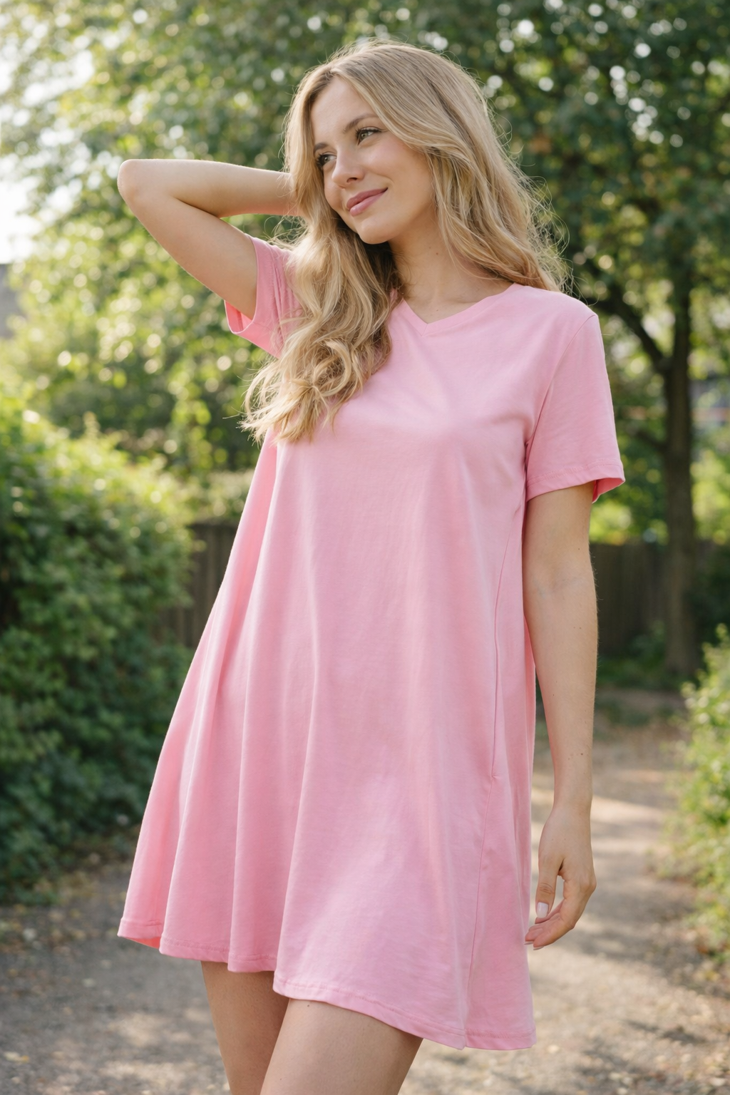 Jersey Dress white with Pockets